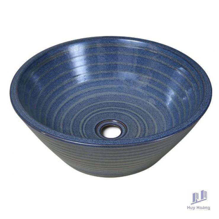 1-2249.jpg Chậu Rửa Mặt Lavabo Kanly Xanh SU018 Đặt Bàn Sứ Mỹ Thuật 400x150 mm - Ảnh 1