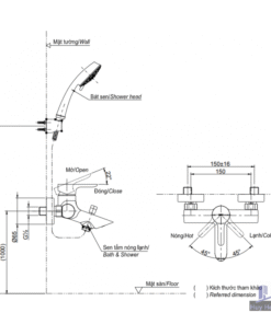 Vòi Sen Tắm TOTO TBS01302V/TBW02006A Nóng Lạnh