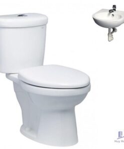 Combo Caesar CT1338 + L2140 Bồn Cầu 2 Khối Và Lavabo Treo Tường