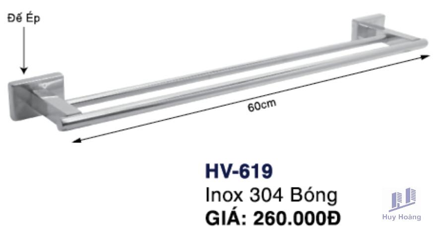 1-6004.jpg Máng khăn đôi HV619 Inox Hùng Vương - Ảnh 1