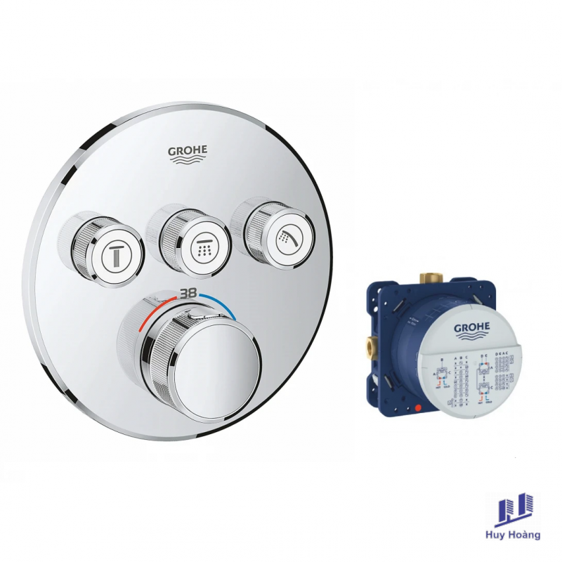 1-146.png Bộ Trộn Âm Ổn Nhiệt Grohe SmartControl 29121000 + 35600000 Gắn Tường - Ảnh 1