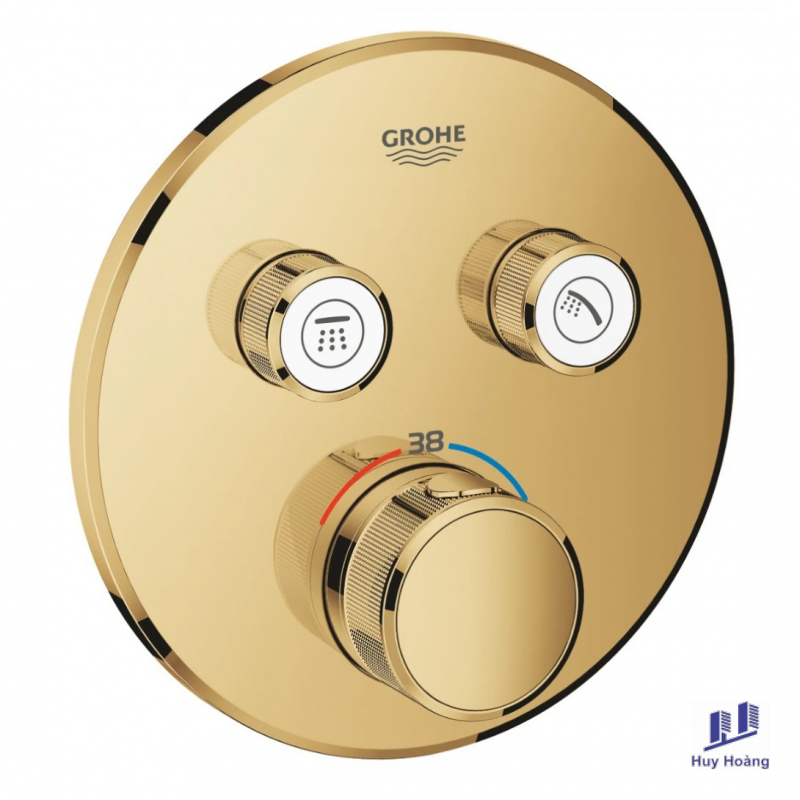 1-567.png Mặt Bộ Trộn Âm Ổn Nhiệt Grohe SmartControl 29119GL0 Gắn Tường Màu Vàng - Ảnh 1
