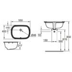 Chậu Rửa Mặt Lavabo Grohe 101022SH00 Eurosmart Oval Âm Bàn 550x400 mm – ảnh chi tiết 4