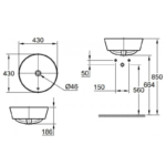 Lavabo Grohe 100987SH00 Eurocosmo Vessel Round Đặt Bàn 430mm – ảnh chi tiết 3