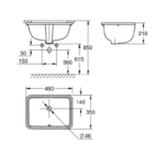 Lavabo Grohe 101012SH00 Euro Ceramic Âm Bàn 480x350mm – ảnh chi tiết 4